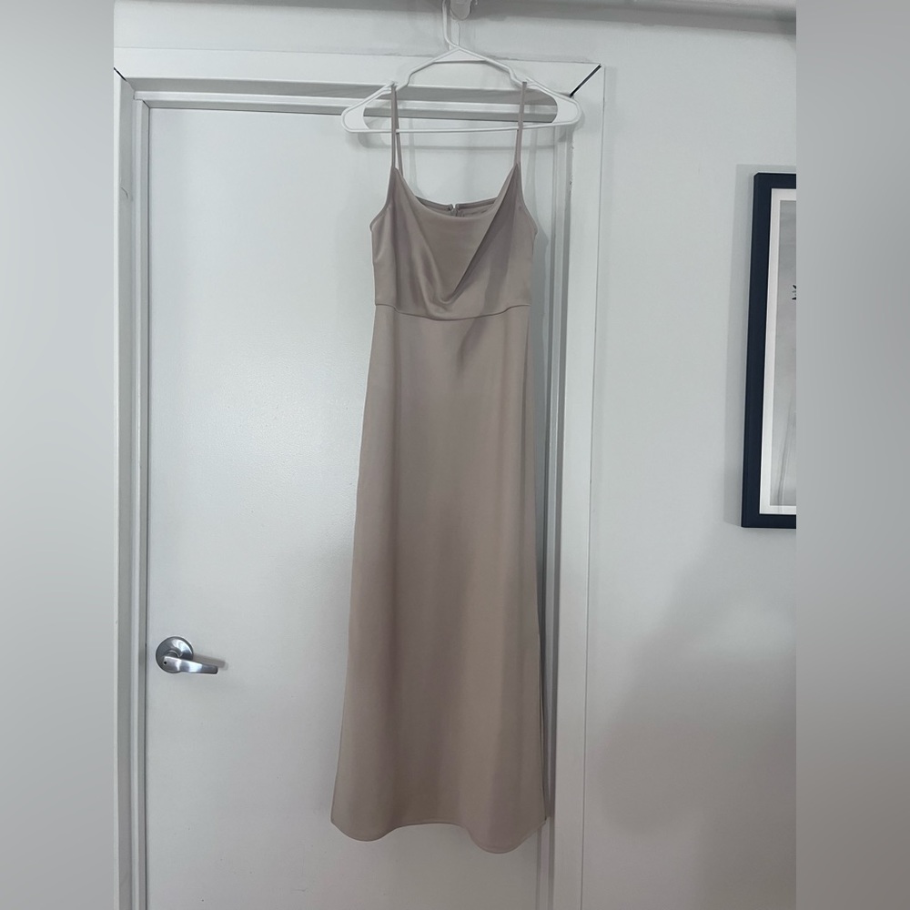 BHLDN CALI SATIN CHARMEUSE MIDI DRESS